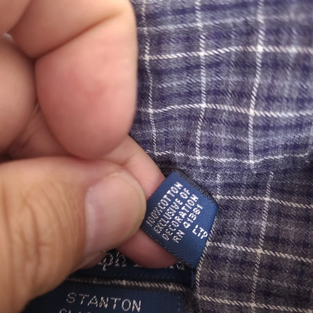 Vintage Polo Ralph Lauren Shirt‎ Mens Large Blue Plaid Stanton Classic Fit *Read